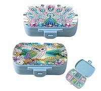 Lebartm 2Pcs Diamond Art Painting Mini Storage Box with 6-Grid Creative Design Compact Portable Small Case for Purse Travel Daily-02
