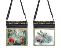 Lebartm 2Pcs DIY Diamond Art Painting Canvas Crossbody Bag Black Ethnic Minority Shoulder Purses Beach Bag Special Shaped Crystal by Numbers Mosaic Kits for Women-01