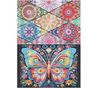 Lebartm 2Pcs DIY Diamond Art Painting Placemat Rectangular Non-Slip PET Table mats with Dust Cover Modern Dining Table Kitchen Diamond Art Place mats Craft Supplies for Home Decor
