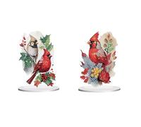 Lebartm 2Pcs DIY Diamond Desktop Ornament Special Shaped Crystal Diamond Painting Tabletop Ornaments Single Sided Diamond Ornament for Adult Beginner Home Office Decor Crafts Gift-03