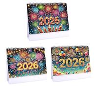 Lebartm 3Pcs 2026 DIY Diamond Art Desk Calendar Creative Design Thick Paper Calendar with To Do List Ornaments Diamond Art Painting Monthly Flip Tabletop Calendar for Home Office Planning-2026-02