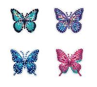 Lebartm 4Pcs Diamond Art Painting Car Air Fresheners Air Vent Aromatherapy Tablets Creative Design Car Air Vent Inserted Fragrance Scented Card-Butterfly01