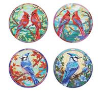 Lebartm 4Pcs DIY Diamond Art Painting Placemat Round Non-Slip Acrylic Table mats Modern Dining Table Kitchen Diamond Art Place mats Craft Supplies for Home Decor