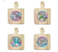 Lebartm 4Pcs DIY Diamond Handheld Square Placemat Diamond Art Painting Creative Design Wooden Panel Tea Mat with Handle Kitchen Place mats Craft Supplies for Home Organizer-Sea Turtle