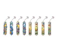 Lebartm 8Pcs DIY Diamond Art Painting Bookmarks with Colorful Butterfly Pendant PET Bookmark Ornament Double Sided Pattern Single Sided Diamond Book Marker Clip Gifts Tags-8Pcs