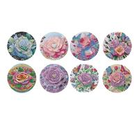 Lebartm 8Pcs DIY Diamond Art Painting Placemat Round Non-Slip Acrylic Table mats Modern Dining Table Kitchen Diamond Art Place mats Craft Supplies for Home Decor-01