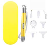 Lebartm Diamond Art Painting Drill Pen with Light USB Rechargeable Diamond Accessories and Tools Illumination Pen with 6 Heads Set, Magnifier for DIY Art Crafts Gem Nail