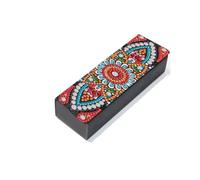 Lebartm Diamond Art Painting Eye Glass Case Portable Retro Sunglasses Glasses Storage Box Anti-Stress for Travel Sunglass-Mandala09