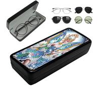 Lebartm Diamond Art Painting Eye Glass Case Portable Retro Sunglasses Glasses Storage Box Creative Design Anti-Stress DIY Handmade for Art Craft Gift Travel Sunglass-Blue Butterfly Fairy