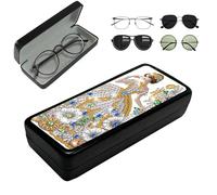 Lebartm Diamond Art Painting Eye Glass Case Portable Retro Sunglasses Glasses Storage Box Creative Design Anti-Stress DIY Handmade for Art Craft Gift Travel Sunglass-Dress Woman