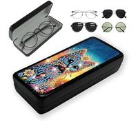 Lebartm Diamond Art Painting Eye Glass Case Portable Retro Sunglasses Glasses Storage Box Creative Design Anti-Stress DIY Handmade for Art Craft Gift Travel Sunglass-Cat02