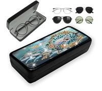 Lebartm Diamond Art Painting Eye Glass Case Portable Retro Sunglasses Glasses Storage Box Creative Design Anti-Stress DIY Handmade for Art Craft Gift Travel Sunglass-Owl Feather Jewelry