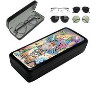 Lebartm Diamond Art Painting Eye Glass Case Portable Retro Sunglasses Glasses Storage Box Creative Design Anti-Stress DIY Handmade for Art Craft Gift Travel Sunglass-Beach Love