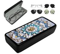 Lebartm Diamond Art Painting Eye Glass Case Portable Retro Sunglasses Glasses Storage Box Creative Design Anti-Stress DIY Handmade for Art Craft Gift Travel Sunglass-Mandala03