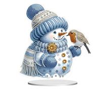 Lebartm DIY Desktop Ornaments - Christmas Snowman Diamond Art Painting Tabletop Ornaments - Single Sided Diamond Design Home Decor - Snowman10