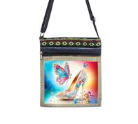 Lebartm DIY Diamond Art Painting Canvas Crossbody Bag Black Ethnic Minority Shoulder Purses Beach Bag Special Shaped Crystal by Numbers Mosaic Kits for Women-High Heel