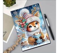 Lebartm DIY Diamond Art Painting Flower Notebook 50 Pages Blank Wireless Notebook Special Shaped Crystal Style Diamond Art Kits Sketch Books-Deer