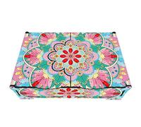 Lebartm DIY Diamond Art Painting Jewelry Box Flip-top Organizer Storage Box Special Shaped Crystal Rings Necklace Bracelet Gift Case for Women Girls Desktop Ornament-Mandala06