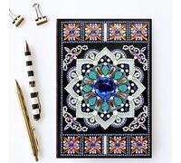 Lebartm DIY Diamond Art Painting Notebook 50 Pages Blank Wireless Notebook Special Shaped Crystal Mandala Independence Day Style Diamond Art Kits Sketch Books for Student School