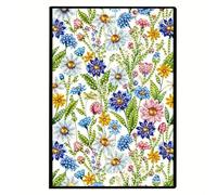 Lebartm DIY Diamond Art Painting Notebook PU Leather 50 Pages Blank Wireless Notebook Special Shaped Crystal Style Craft Art Kits Sketch Books-Flowers03
