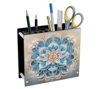 Lebartm DIY Diamond Art Painting Pen Holder Ornaments Desktop Pencil Holder Ornaments Double Sided Spot Drill Makeup Brush Holder Organizer Office Supplies-Blue Mandala