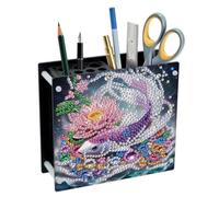 Lebartm DIY Diamond Art Painting Pen Holder Ornaments Desktop Pencil Holder Ornaments Double Sided Spot Drill Makeup Brush Holder Organizer Office Supplies-Fish