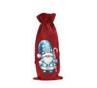 Lebartm DIY Diamond Christmas Wine Bottle Bags with Drawstring Diamond Art Painting Linen Wine Gift Bags for Xmas Festive Holiday Party Wedding Travel Birthday-Goblin