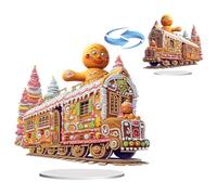 Lebartm DIY Diamond Desktop Ornament Christmas Special Shaped Crystal Diamond Art Painting Tabletop Ornaments Double Sided Pattern Single Sided Diamond for Home Decor-Gingerbread Train01