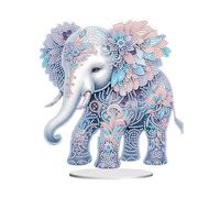 Lebartm DIY Diamond Desktop Ornament Special Shaped Crystal Acrylic Diamond Art Painting Tabletop Ornaments Single Sided Diamond Home Decor-Elephant01