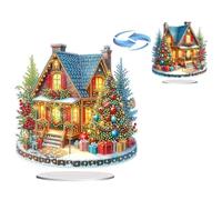 Lebartm DIY Diamond Desktop Ornament Special Shaped Crystal Diamond Art Painting Tabletop Ornaments Double Sided Pattern Single Sided Diamond Home Christmas Decor-Villa