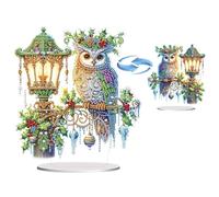 Lebartm DIY Diamond Desktop Ornament Special Shaped Crystal Diamond Art Painting Tabletop Ornaments Double Sided Pattern Single Sided Diamond Home Christmas Decor-Streetlight Owl