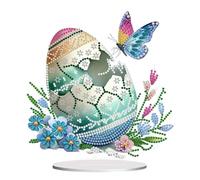 Lebartm DIY Diamond Desktop Ornament Special Shaped Crystal Easter Egg Diamond Art Painting Tabletop Ornaments Single Sided Diamond Home Deco