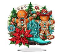 Lebartm DIY Diamond Desktop Ornaments Christmas Atmosphere Diamond Art Painting Tabletop Ornaments Single Sided Diamond Design Home Decor-Gingerbread Man