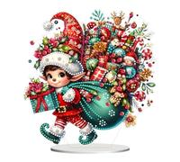 Lebartm DIY Diamond Desktop Ornaments Christmas Atmosphere Special Shaped Crystal Diamond Art Painting Single Sided Diamond Tabletop Ornaments Design Home Decor (Elf)