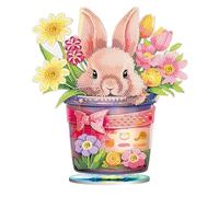 Lebartm DIY Diamond Easter Desktop Ornaments Diamond Art Full Round Drill Paint by Numbers Mosaic Kits Tabletop Ornaments Single Sided Diamond Bunny Egg Design Home Decor