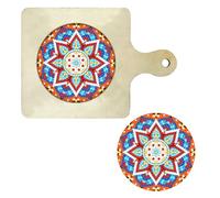 Lebartm DIY Diamond Handheld Square Placemat Diamond Art Painting Creative Design Wooden Panel Tea Mat Handle Kitchen Place mats Craft Supplies for Home Organizer-Mandala02