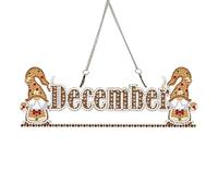 Lebartm DIY Diamond Month Pendant Ornament Goblin 12 Months Calendar Diamond Art Painting PET Hanging Single Sided Diamond Ornament Home Garden Wall Door Decor-December
