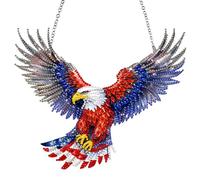Lebartm DIY Diamond Pendant Ornament Independence Day Eagle PVC Special Shaped Crystal Diamond Art Painting Hanging Single Sided for Home Garden Wall Door Decor