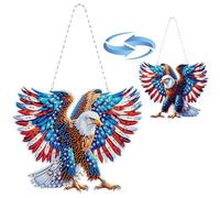 Lebartm DIY Diamond Pendant Ornament Special Shaped Crystal Diamond Art Painting Hanging Double-Sided Pattern Single Sided Diamond for Home Garden Wall Door Decor-Eagle