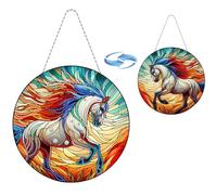 Lebartm DIY Diamond Pendant Ornament Special Shaped Crystal Diamond Art Painting Hanging Double-Sided Pattern Single Sided Diamond for Home Garden Wall Door Decor-Horse