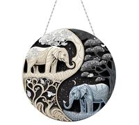 Lebartm DIY Diamond Pendant Ornament Special Shaped Crystal Diamond Art Painting Hanging Single Sided Diamond Ornament for Adult Home Garden Wall Door Decor-Elephant