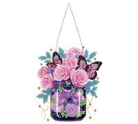 Lebartm DIY Diamond Pendant Ornament Spring Acrylic Special Shaped Crystal Diamond Art Painting Hanging Single Sided Diamond Ornament for Home Garden Wall Door Decor