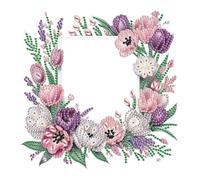 Lebartm DIY Diamond Photo Frame Creative Flower Acrylic Desktop Ornaments Single Sided Diamond Craft Picture Frame Display Stand Home Decor-Flower18