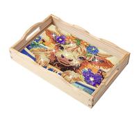 Lebartm DIY Diamond Tray Diamond Art Painting Creative Design Handmade Wooden Tray Dinner Plate Diamond Art for Coffee Living Room Home Organizer-Highland Cattle