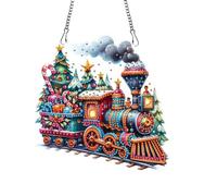 Lebartm DIY Halloween Pendant Ornament Special Shaped Crystal Art Painting Hanging Single Sided Diamond for Home Garden Wall Door Decor-Christmas Train