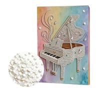 Lebartm DIY Pearl Painting Kit with Frame Colorful Gemstone Pearl Diamond Dots Beads Canvas Art Craft for Adults Beginners Display for Tabletop and Mounting Wall Home Decor 30x40cm-Piano