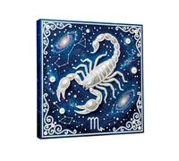 Lebartm DIY Pearl Painting Kit with Frame Twelve Zodiac Colorful Gemstone Pearl Diamond Dots Beads Canvas Art Craft Display for Tabletop and Wall Mounting Home Decor 25x25cm-Scorpio