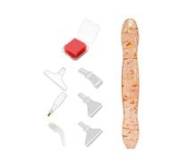 Lebartm Dot Drill Pen Diamond Accessories and Tools Simulation Flower Resin Pen Diamond Art Painting Kits for DIY Art Crafts Painting Gem Nail Art 6 Heads Set and Drill Glue-Yellow
