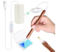 Lebartm Electric Vacuum Diamond Art Painting Pen with Storage Tray AB Stone Applicator Without Wax DIY Art Accessories Painting Vacuum Pen Kit Tools for Adults Craft Lovers-White Set