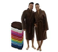 LEBENGOOD Bathrobe for Men, Unisex, Terry Towelling, 100% Cotton, Soft Dressing Gown Shower, Sizes Fluffy, Lightweight, Chocolate, L